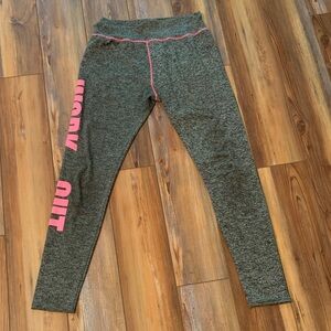 Silver Leg Workout Logo Leggings